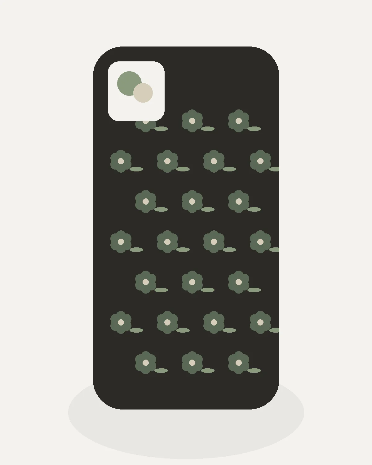 Charcoal Line Phone Case, view 1. Illustration standing in for product photography.