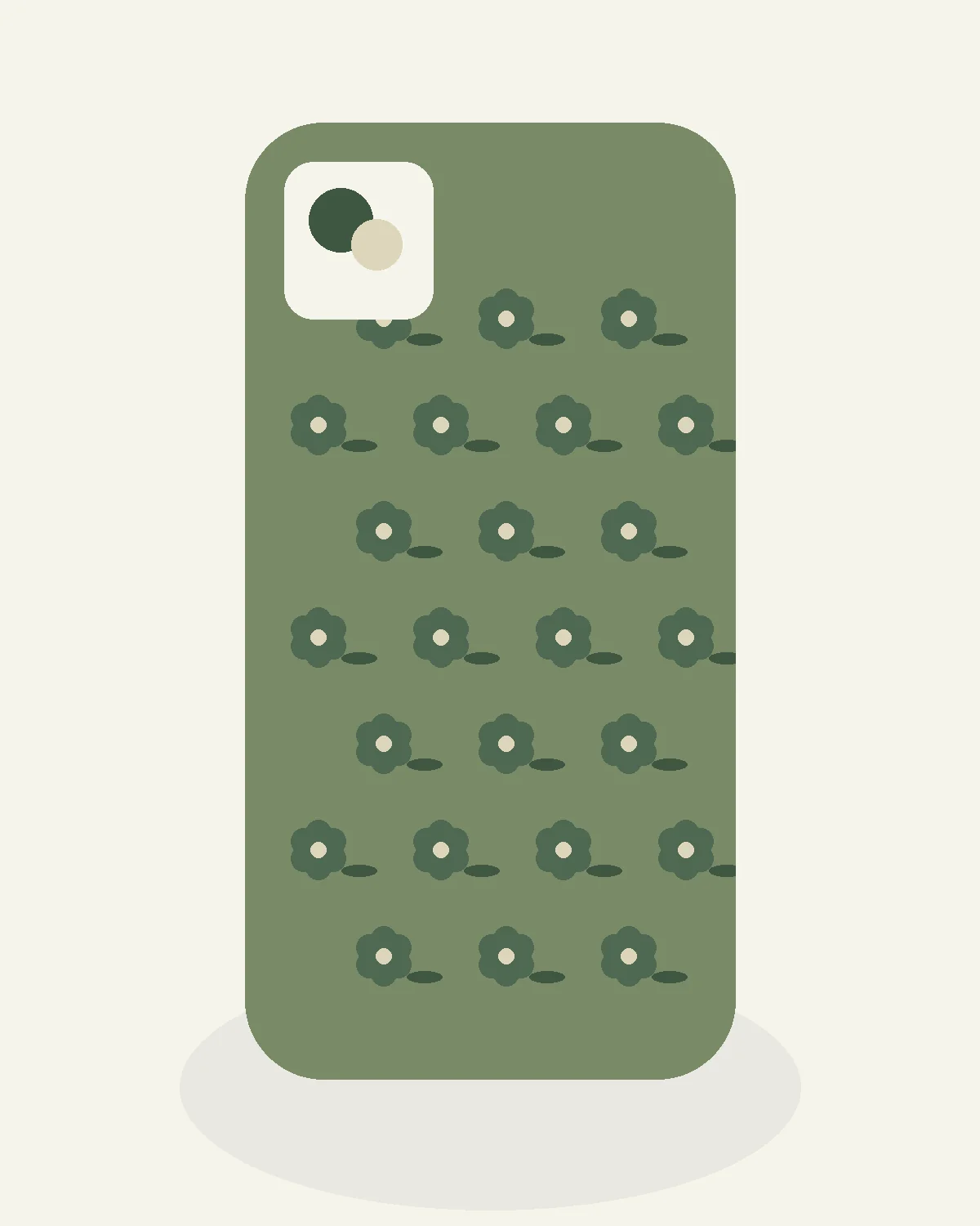 Moss Ribbon Phone Case, view 1. Illustration standing in for product photography.